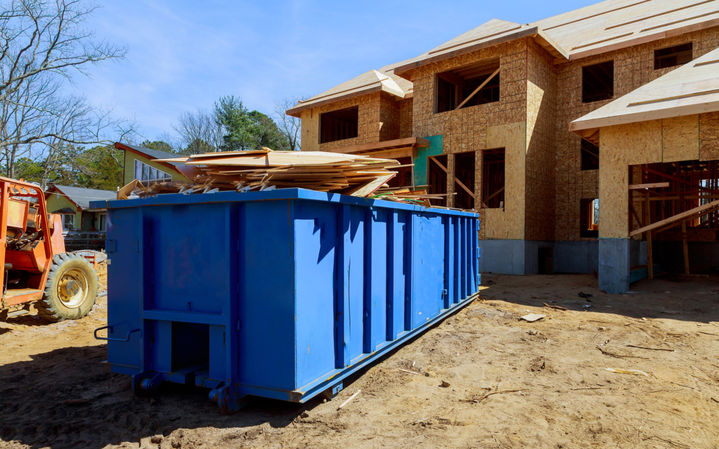 Dumpster Filled With Wood From Construction Project