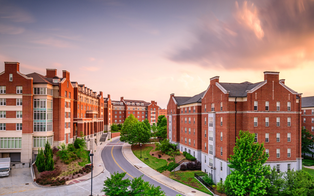 Large University Dorm Buildings