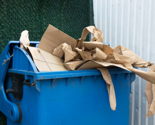 Waste Bin Full Of Garbage